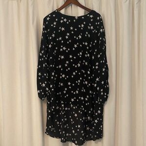 Cato Black and White High-low Star Tunic